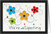 We’re Expecting, Floral Birds card