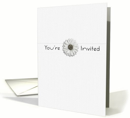 You're invited, White flower card (960775)