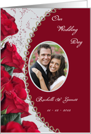 Red Rose Wedding Photo Invitation Card