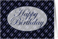 Birthday-Dark Blue and Lilac Art Nouveau card