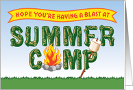 Summer Camp, Thinking of You with Campfire and Marshmallow card