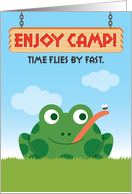 Summer Camp, Thinking of You with Frog and Fly card
