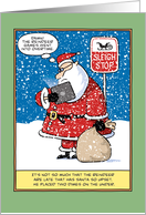 Reindeer Games Gambling Wager, Funny Santa Christmas card