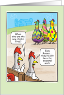 Funny Easter Egg Dyed Chickens Humor card