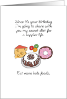 Birthday Hole Foods, Doughnut, Swiss Cheese, Bunt Cake, Candy card