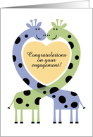 Engagement Congratulations 2 Giraffes Form a Heart card