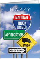 National Truck Driver Appreciation Week Various Road Sign card