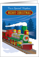 Merry Christmas Nephew Steam Train Customize Relation card