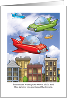 Funny Birthday Flying Cars Parallel Parking Joke card