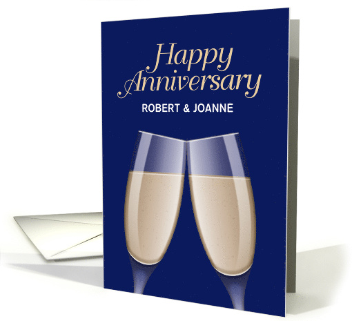 Wedding Anniversary Champagne Toast Customize Names card (1831976)
