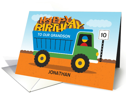 Happy Birthday Dump Truck Customize Name Relation Age card (1832424)