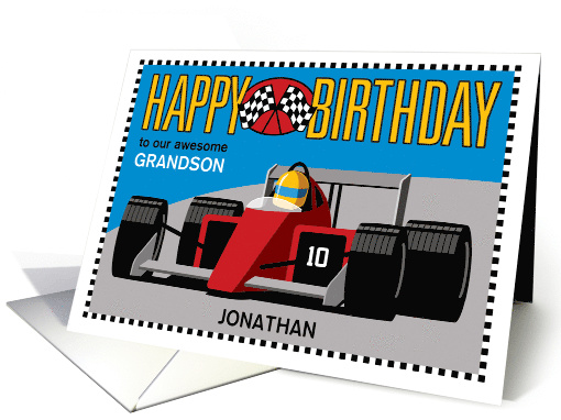 Birthday Race Car Customize Name Relation Age card (1832936)