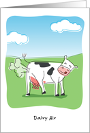 Humorous Birthday, Dairy Air, Cow Passing Gas card