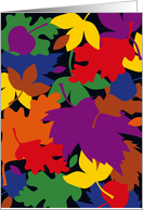 Colorful Graphic Autumn Leaves Falling Thanksgiving card