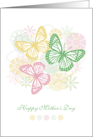 Happy Mother’s Day, Butterflies over Abstract Flower Garden card