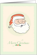 Merry Christmas, Santa Claus Drawing with Holly card