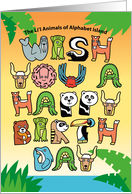 Happy Birthday, Alphabet Shaped Cute Animal Characters card