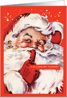 Tanked Santa Humorous Christmas Card Showing Vintage Santa Advert card