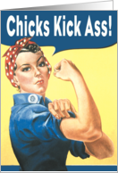 Chicks Kick Ass Humor Card