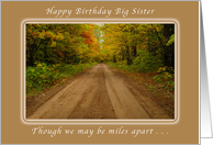 Happy Birthday Big Sister, Miles Apart, Country Road card