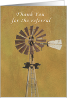 Thank You for the Referral, business,windmill card