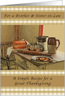 Happy Thanksgiving, Brother & Sister-in-Law, Recipe of Thanksgiving card