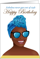 Birthday woman - Beautiful black woman with head wrap card