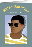 Birthday for men - Cool young black man with sunglasses card