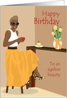 Birthday women - Beautiful black woman with a head scarf card