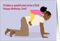 Birthday Dad - African American Father and Daughter playing horsey card