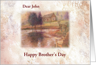 Happy brother’s day painterly landscape custom name card