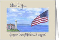 Thank You Sympathy Nautical & American Flag card