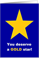 Congratulations -You deserve a GOLD star! (Blue) card