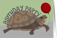 Turtle Holding Red Balloon - Birthday Party Invitation card