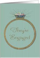 Retro Engagement Announcement from Parents of the Groom, Custom Photo card