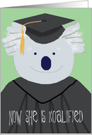 Funny Koala Bear Graduation Announcement for Daughter card
