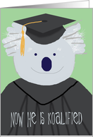 Funny Koala Bear Graduation Announcement for Son card