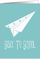 Back to School Party Invitation, Paper Airplane card