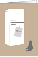 Announcement of a Kitten Litter, Note on a Retro Fridge card