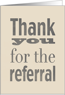 Classic Letterpress Thank You for the Referral card