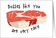 Funny Steak Pun Thank You for Boss card