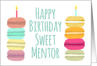 Macarons with Candles Happy Birthday Mentor card