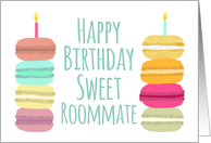 Roommate Macarons with Candles Happy Birthday card