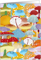 Colorful Mushrooms Blank card