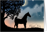 Saddlebred Horse Thank You for Sympathy Vintage Silhouette card