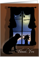 Labrador Retriever in Window Dog Thank You for Sympathy Silhouette card