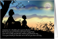 Single Mother with Son Mother’s Day Vintage Silhouette card