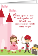 Princess and Pirate Invitation card
