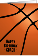 Basketball Coach’s Birthday with Clean Dramatic Basketball Design card