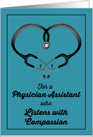 Turquoise Thank you to Physician Assistant Who Listens with Compassion card